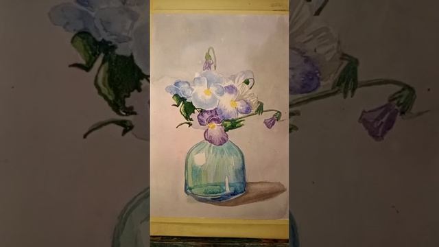 Як намалювати квіти аквареллью. Фіалки. #pugachpainting #акварель