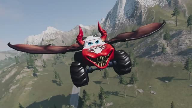 Эпический побег от Пожирателя Молнии Маккуина, Пожирателя козырька, Пожирателя пожарной машины