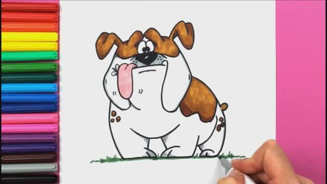 Как нарисовать СОБАКУ поэтапно Легкие рисунки для детей Яркие цвета ❤