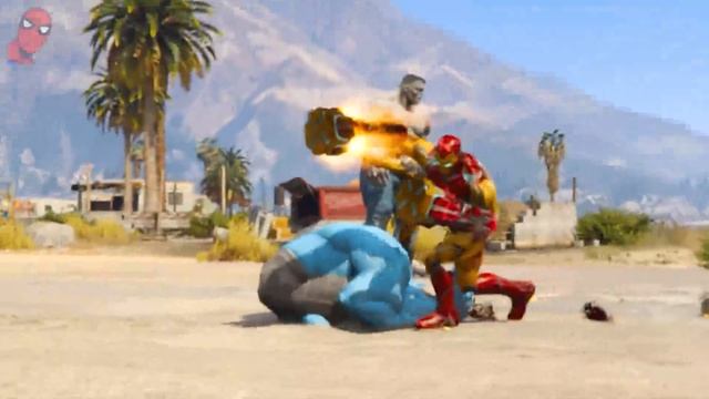 Hulk & Blue Hulk & Red Hulk & Grey Hulk vs Team Iron-Man - What If Battle Superheroes