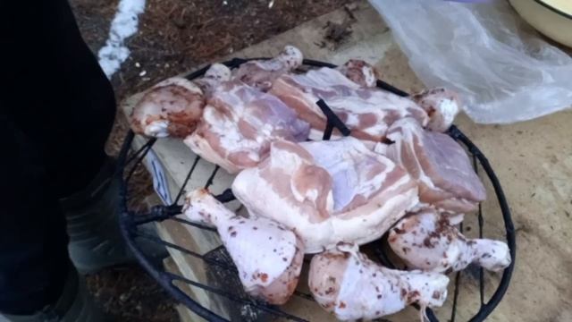 Коптим прослойку и куриные ножки 🍗