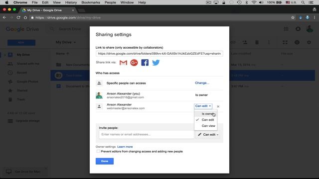 Google Drive - Transfer Ownership of Folder / Document
