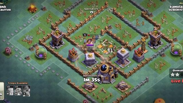Playing Clash of Clans.