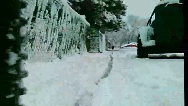 Snow and bicycle, 808 micro camera and deshaker (VirtualDub) test