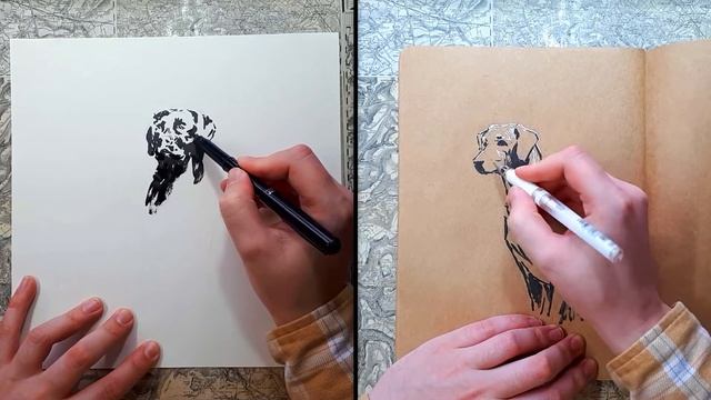 Two Labradors | Art Process