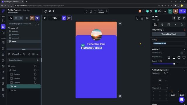 WIDGET STACK - ESCOLA FLUTTERFLOW