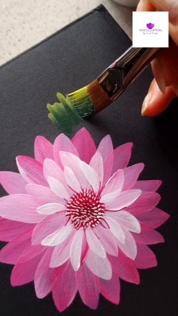 Easy Pink Flowers using round brush #artvideo #flowerpainting #artwork #viral #arttutorial