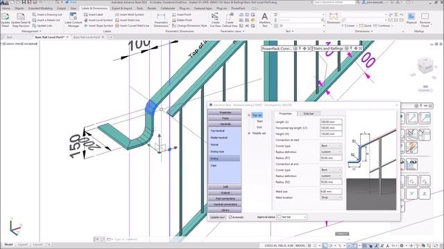 PowerPack for Advance Steel | Stairs and Railings | Basics of the Swanneck