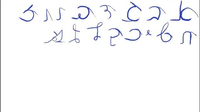 Cursive Hebrew Alphabet with ligatures אלפבית עברי עם ליגטורות