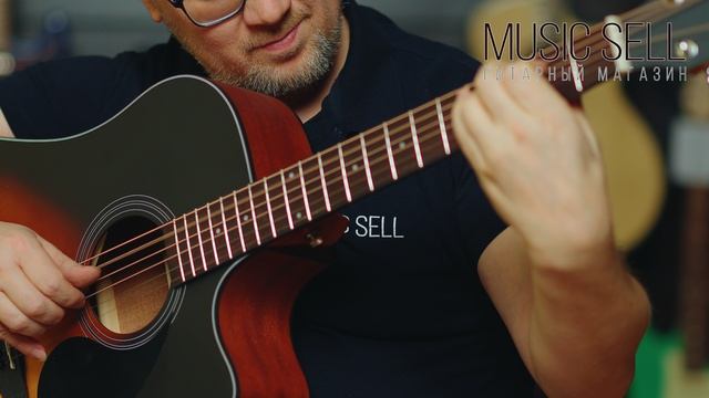 ТРАНСАКУСТИЧЕСКАЯ ГИТАРА KEPMA SUNBURST ДРЕДНОУТ С ВЫРЕЗОМ ИЗ ЕЛИ -  MUSIC SELL