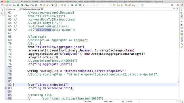 4_5. Step 05 - Exploring Routing Slip Enterprise Integration Pattern in Camel