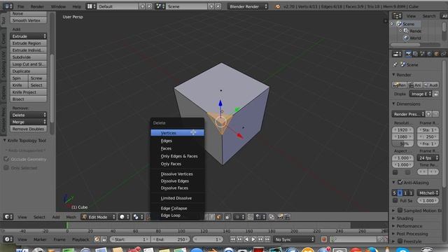Blender 2.70a Easy Knife Tutorial