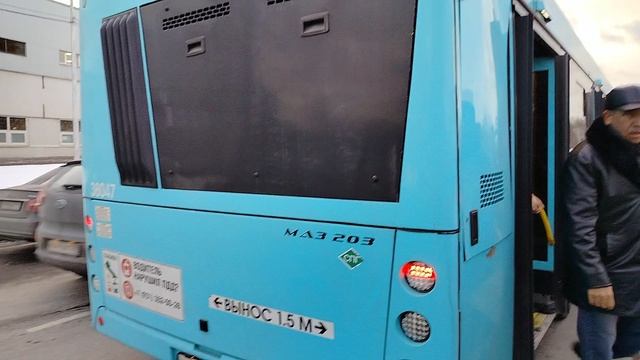 17 марта 2025 г. Автобус 96 маршрут МАЗ-203.947 38047 Железнодорожная станция Обухово