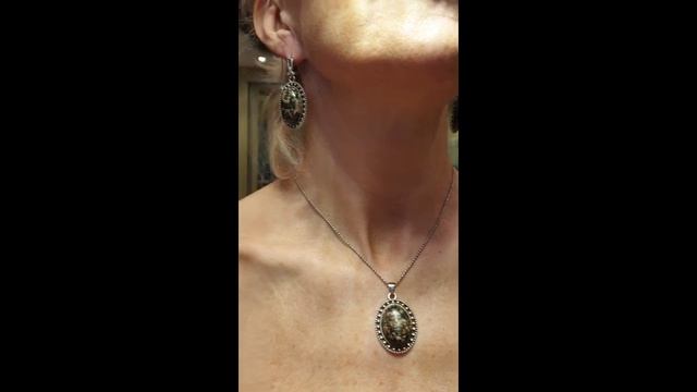Комплект "Древо Рода" с натуральным родонитом