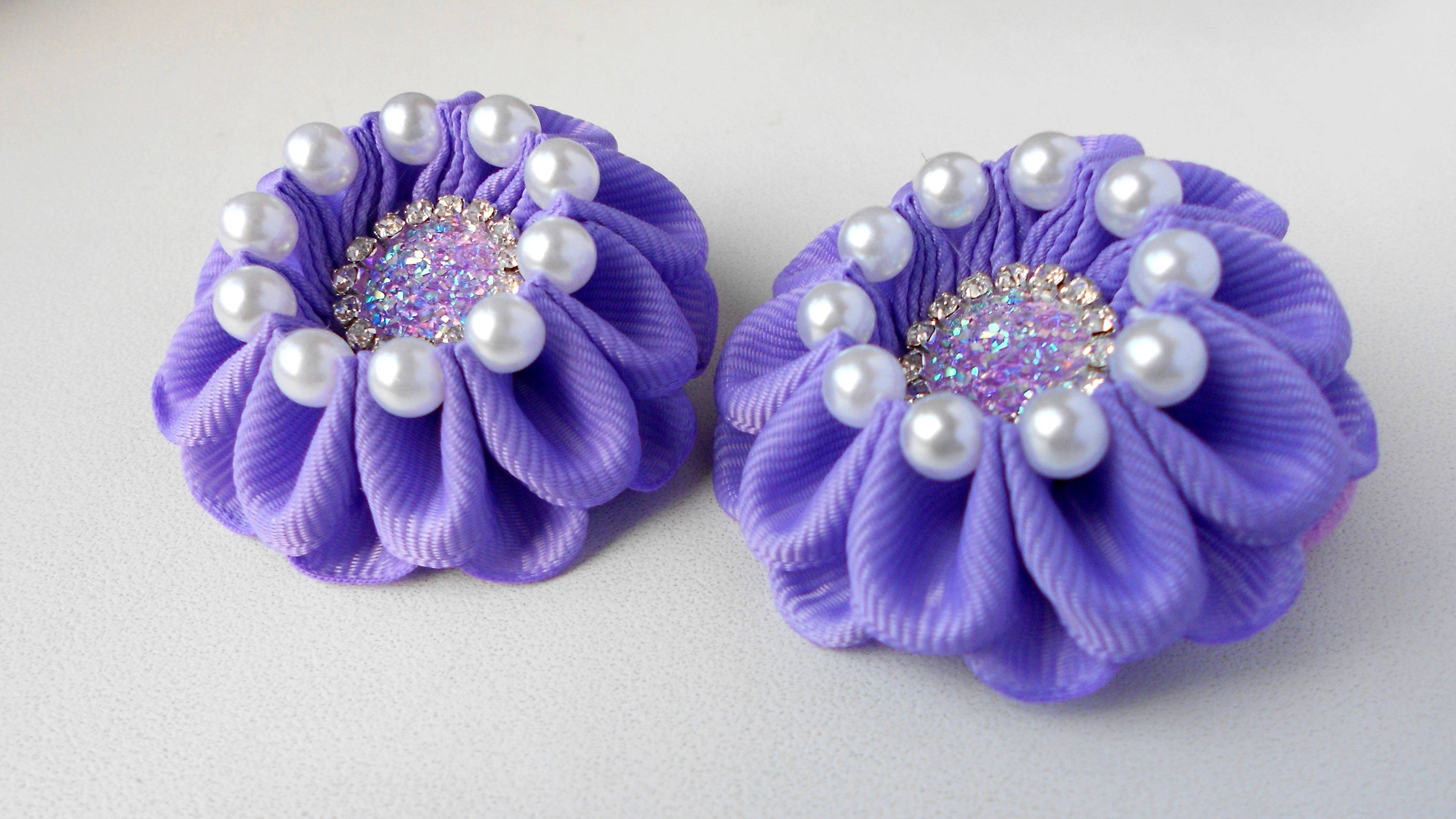 Бантики зефирки из репсовой ленты 2,5 см! #Канзаши мастер класс ribbon bows #DIY