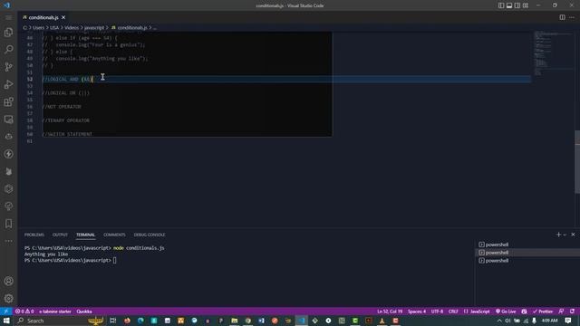 JAVASCRIPT CONDITIONALS!