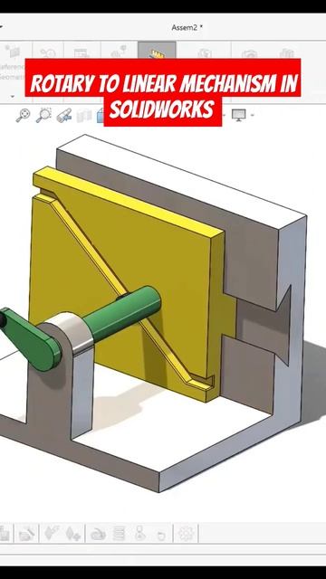 Rotary to linear mechanism in Solidworks #shorts #solidworks