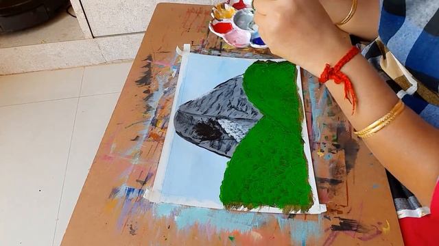 Acrylic Art -46 Landscape Painting..#simple #easy #beginners #acrylicpainting