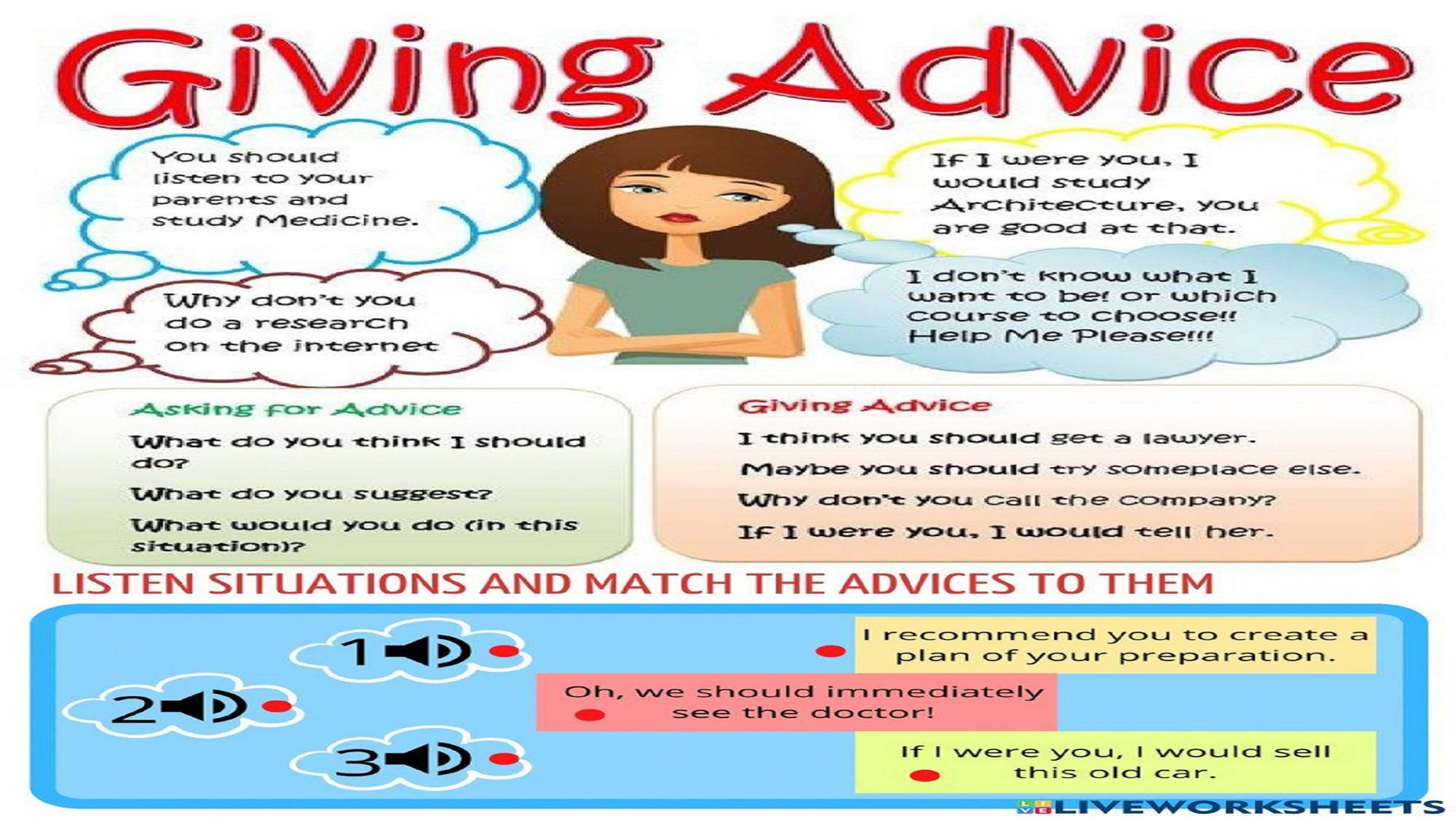 LESSON➢IT´S EASY TO GIVE PIECES OF ADVICE