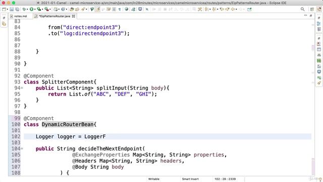 4_6. Step 06 - Exploring Dynamic Routing Enterprise Integration Pattern in Camel