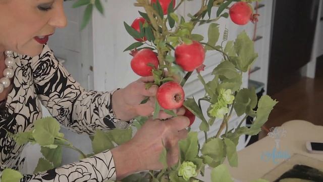 Floristry Tutorial: Artificial Roses and Pomegranate