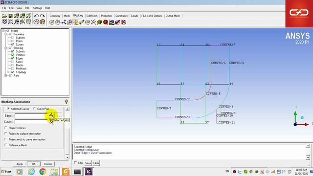 ANSYS-ICEM 1 [Part 1 - Blocking]: Hexa Mesh Generation for a 2D Pipe Junction