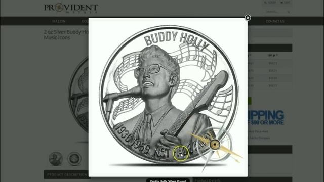 Ultra High Relief Silver American Icon Series: Buddy Holly