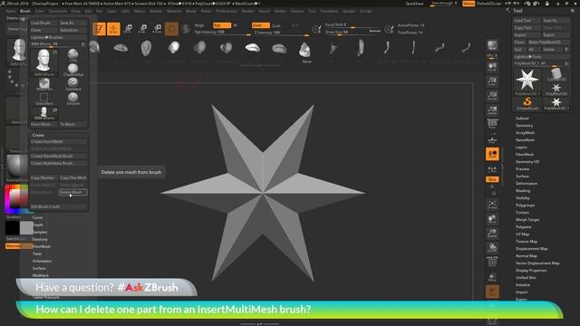 #AskZBrush: “How can I delete one part from an InsertMultiMesh brush?”