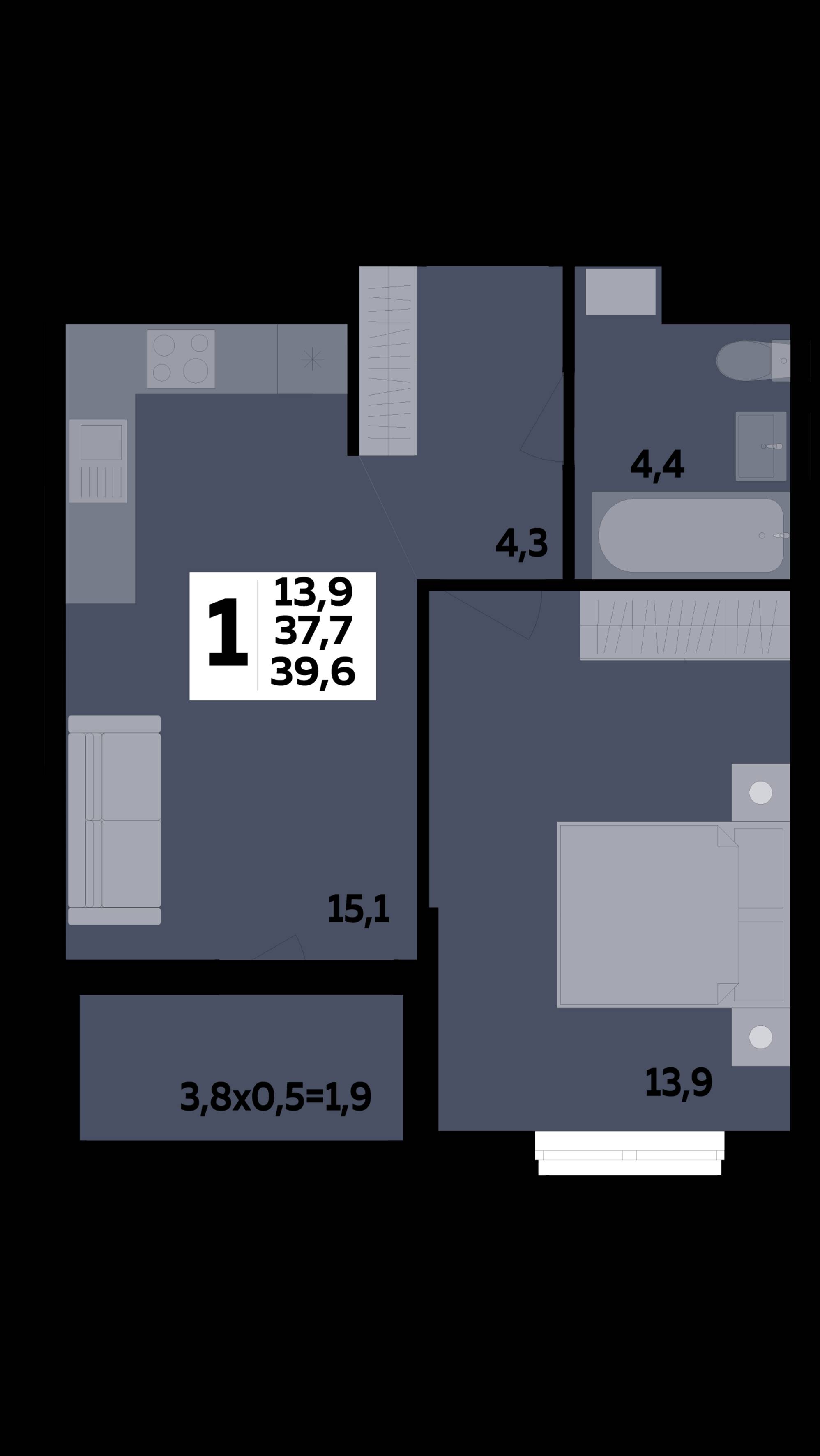 39,6 м2