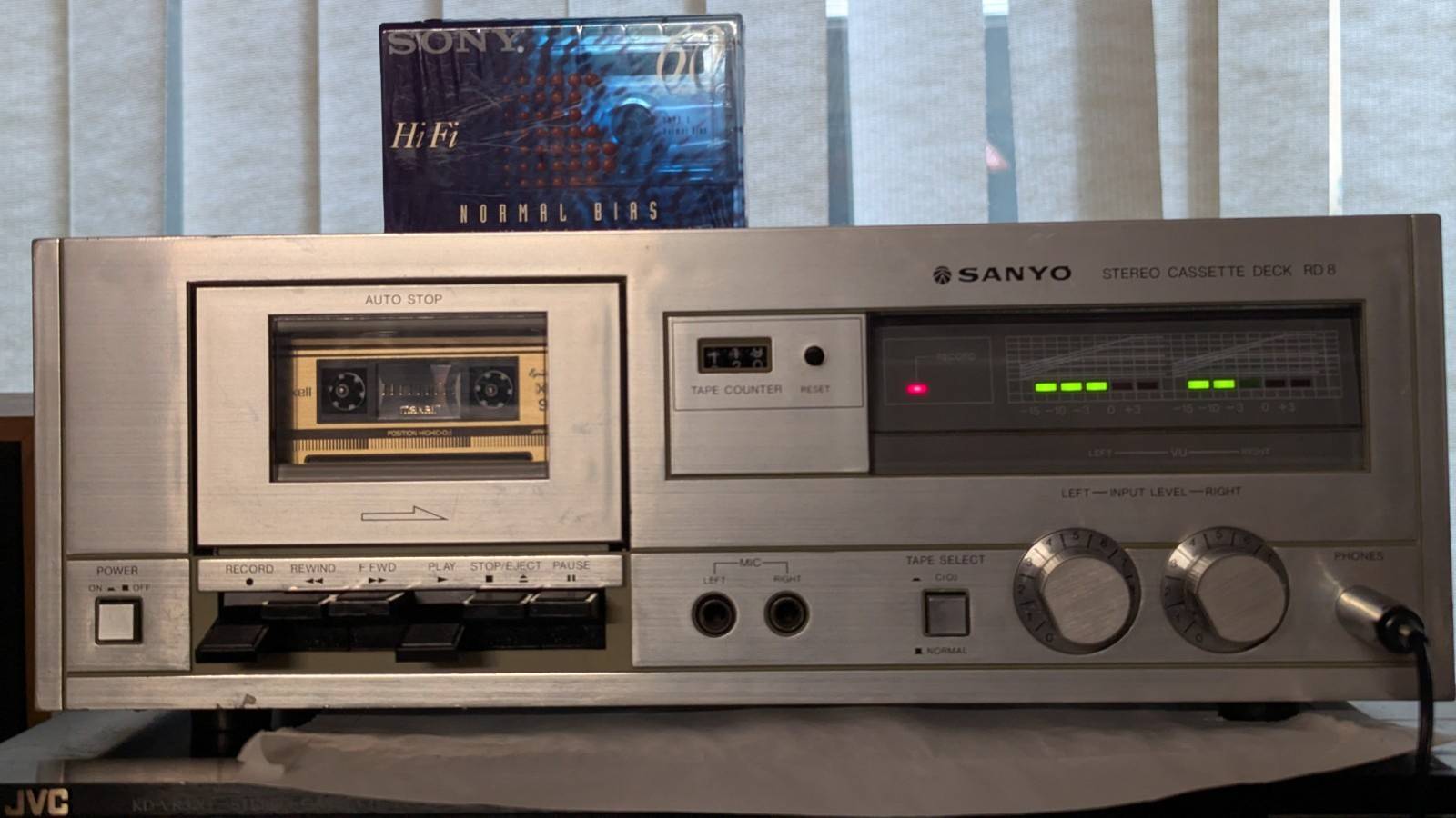 ВИНТАЖНАЯ стереокассетная дека Sanyo Model RD-8, имитирующая дерево-Тайвань-1979-1981-год