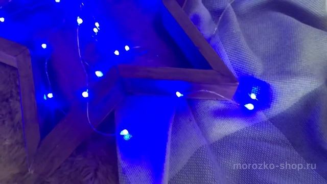 Электрогирлянда МЕРЦАЮЩАЯ НИТЬ, 120 синих mini LED, 12+1.5 м, контроллер, уличная LDMS120-СB