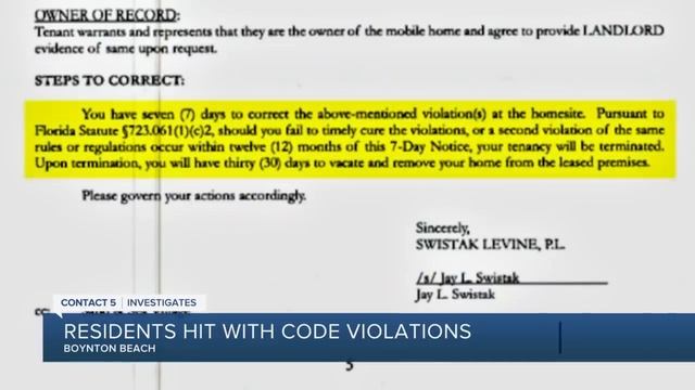 Mobile home residents fear eviction amid violation notices