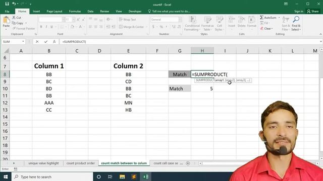 find matches between to column in excel |  excel tips and tricks |  microsoft excel | excel 365