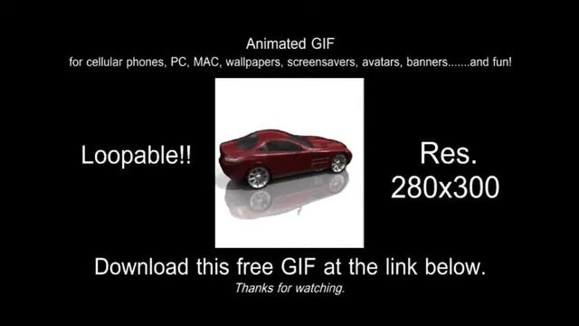 Animated GIF Mercedes SLR dark red