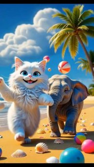 Cat & Elephant Dance ! | Catox Life #cat #shorts #catoxlife #cute #cartoon