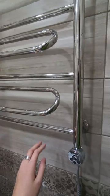 Полотенцесушитель электрический с полкой Роснерж Зиг-Заг, 700 x 500, ТЭН справа