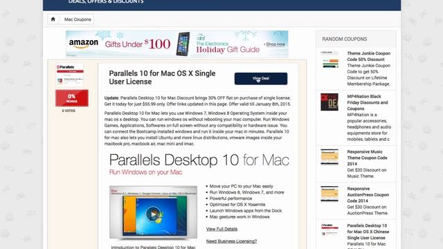 Parallels Desktop 10 Mac 30% Discount Coupon