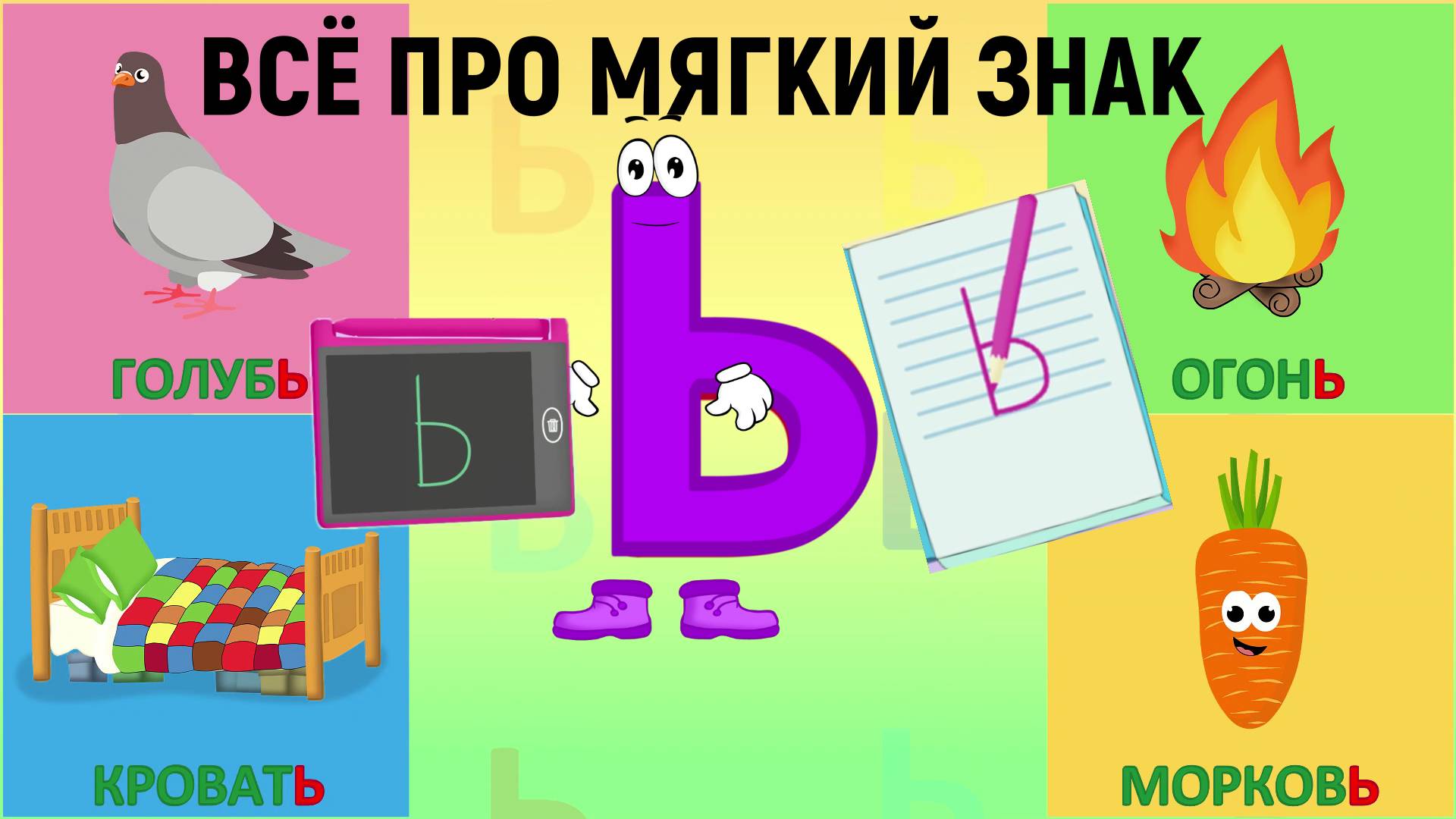Алфавит Мягкий знак Ь + как писать + слова на мягкий знак + #развивающиймультик #ТатьянаБокова #Алфа