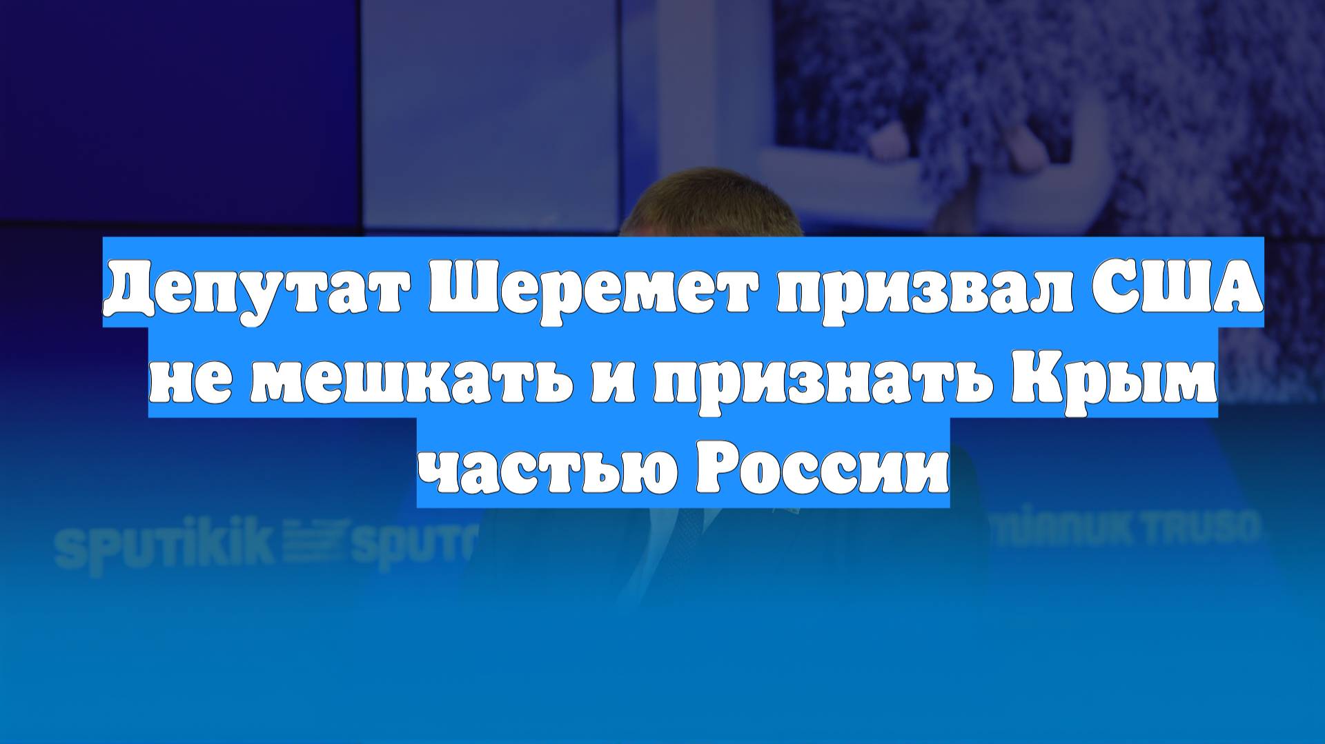 Депутат Шеремет призвал США не мешкать и признать Крым частью России