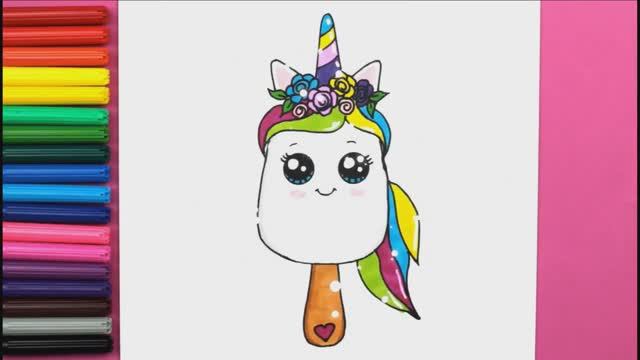 Как нарисовать МОРОЖЕНОЕ KAWAII шаг за шагом Легкие рисунки для детей Яркие цвета ❤