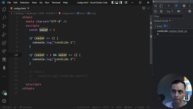 JavaScript Básico ao Avançado - 0704 - IF ELSE IF