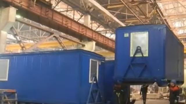 Бытовое здание на базе блок контейнера на несъемных полозьях