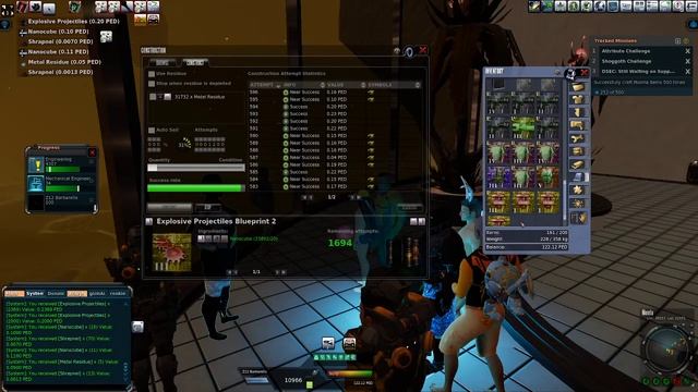 Monria Daily Crafting, Engineering skill reward. Entropia Universe Road to 5k Engineering.
