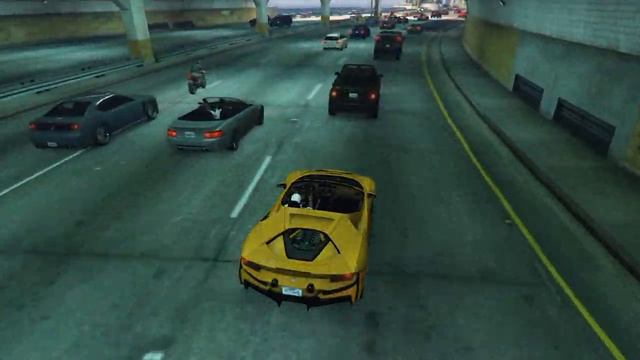 GTA 5 Grotti Itali RSX Roadster speeding through traffic - Ferrari SF90 Sound