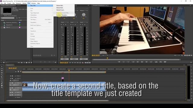 Title templates and default titles in Adobe Premiere Pro