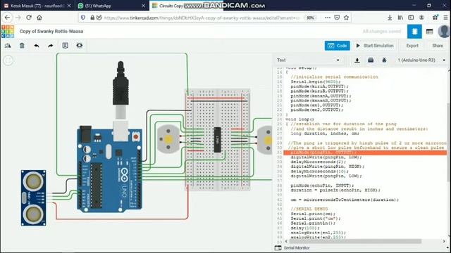 Simulasi Tinkercad: Membuat Rangkaian Robot Obstacle Avoider ( Arduino )