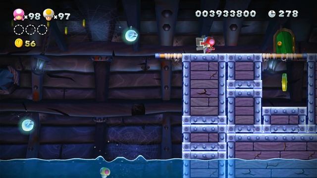 Super Mario Bros U Deluxe | Sparkling Waters - Haunted Shipwreck