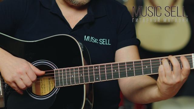ЧЕРНЫЙ ДРЕДНОУТ С ШИРОКИМ ГРИФОМ 48 ММ MARTINEZ ИЗ ЕЛИ - MUSIC SELL