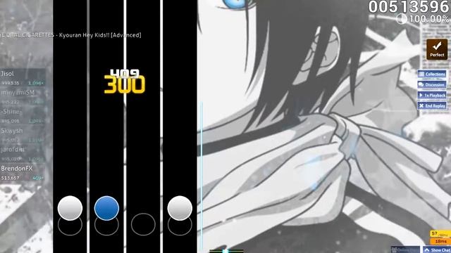 「THE ORAL CIGARETTES - Kyouran Hey Kids!!」【Osu!mania】[Advanced] SS 100,00% FC