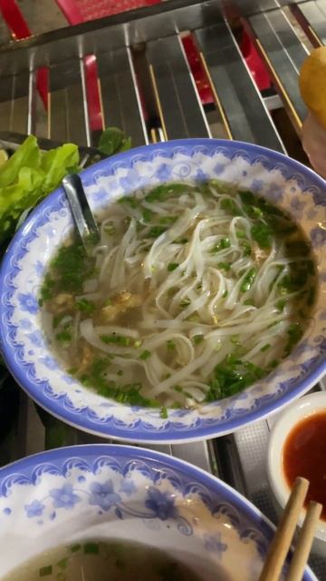 Vietnamese beef noodle soup eaten at the train tracks #food #asian #asia #drinks #coffee